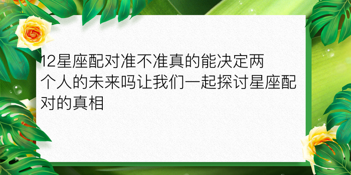 12星座配对准不准真的能决定两个人的未来吗让我们一起探讨星座配对的真相