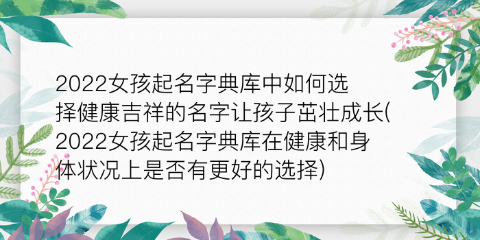 双胞胎起名女孩游戏截图