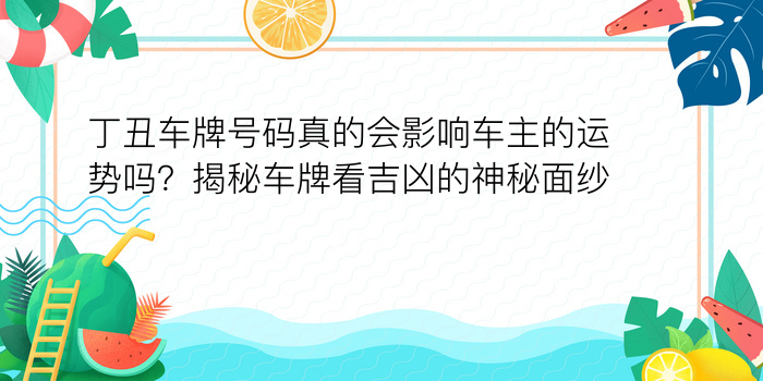 丁丑车牌号码真的会影响车主的运势吗？揭秘车牌看吉凶的神秘面纱