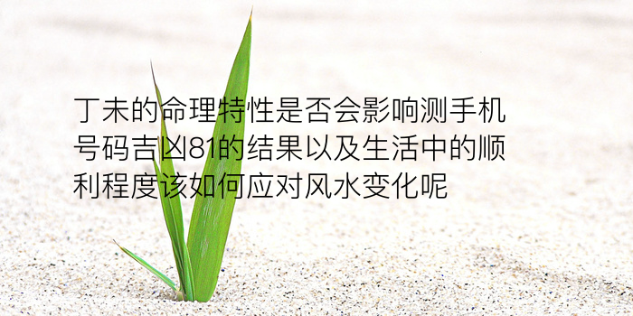 丁未的命理特性是否会影响测手机号码吉凶81的结果以及生活中的顺利程度该如何应对风水变化呢