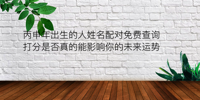 丙申年出生的人姓名配对免费查询打分是否真的能影响你的未来运势