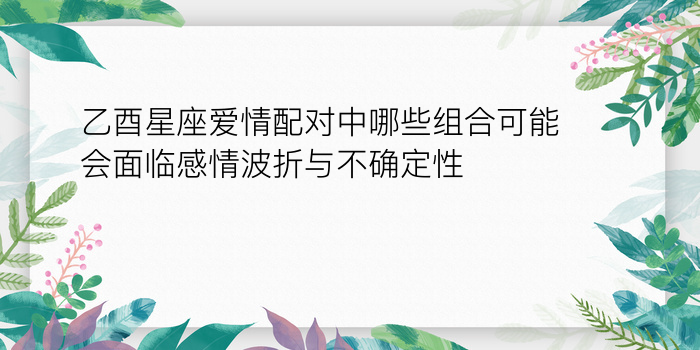 乙酉星座爱情配对中哪些组合可能会面临感情波折与不确定性