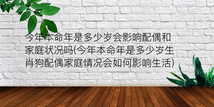 今年本命年是多少岁会影响配偶和家庭状况吗(今年本命年是多少岁生肖狗配偶家庭情况会如何影响生活)