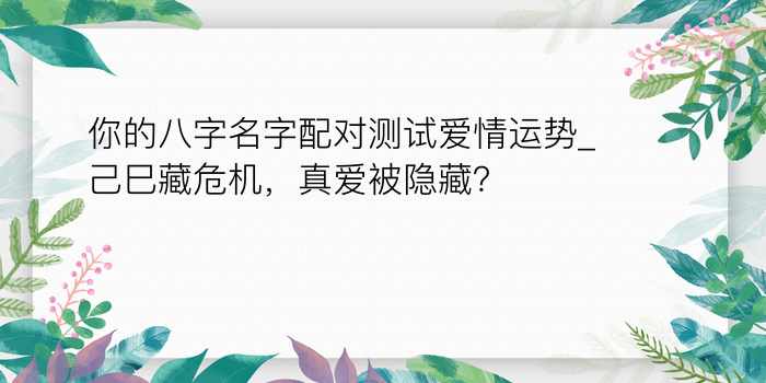 运程2021八字游戏截图