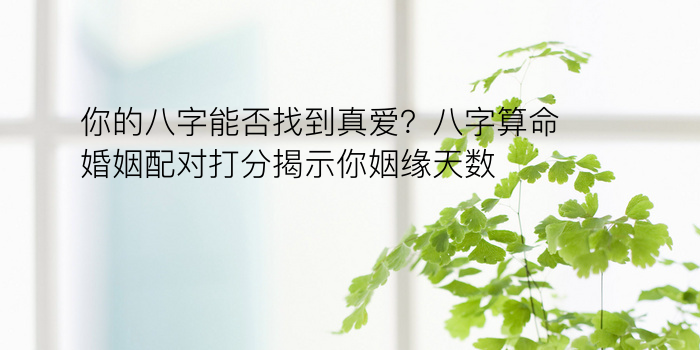 你的八字能否找到真爱？八字算命婚姻配对打分揭示你姻缘天数