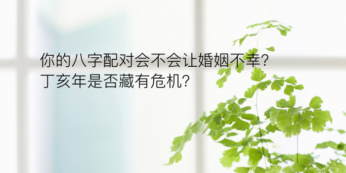 你的八字配对会不会让婚姻不幸？丁亥年是否藏有危机？