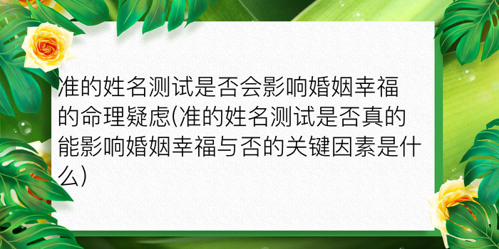 张恩泽姓名测试打分游戏截图