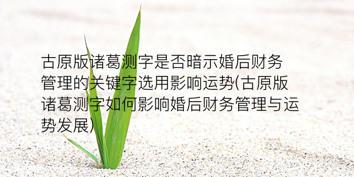 测字占卜游戏截图