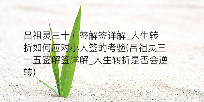 吕祖32灵签游戏截图