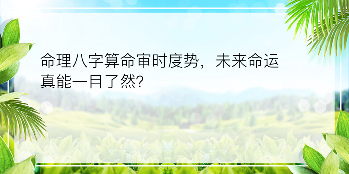 命理八字算命审时度势，未来命运真能一目了然？