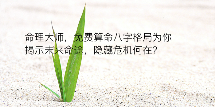 命理大师，免费算命八字格局为你揭示未来命途，隐藏危机何在？