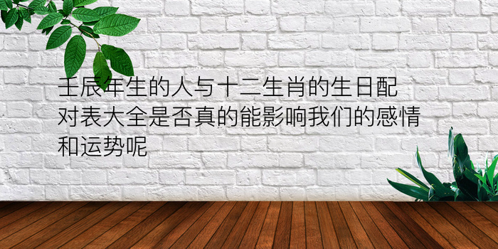 壬辰年生的人与十二生肖的生日配对表大全是否真的能影响我们的感情和运势呢