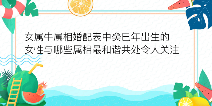 女属牛属相婚配表中癸巳年出生的女性与哪些属相最和谐共处令人关注