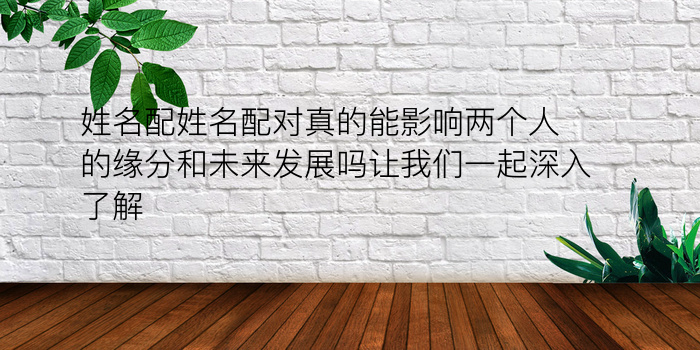 姓名配姓名配对真的能影响两个人的缘分和未来发展吗让我们一起深入了解