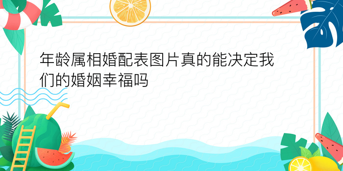 年龄属相婚配表图片真的能决定我们的婚姻幸福吗