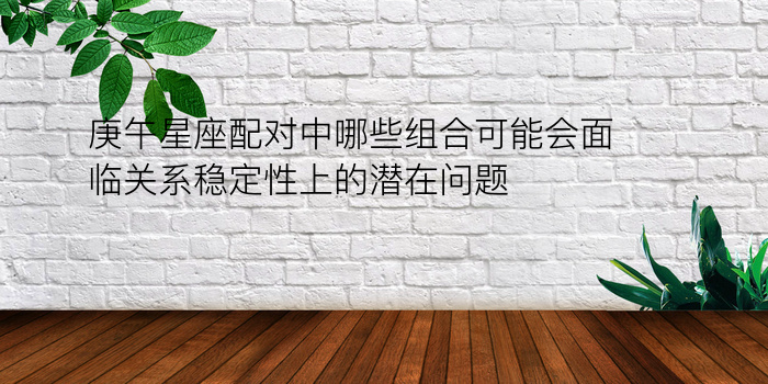 庚午星座配对中哪些组合可能会面临关系稳定性上的潜在问题