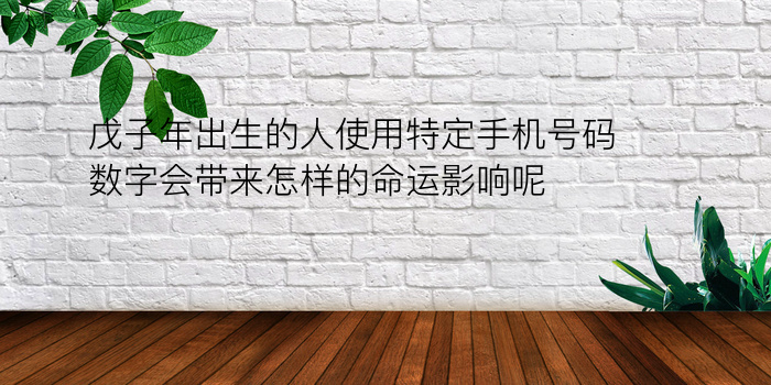 戊子年出生的人使用特定手机号码数字会带来怎样的命运影响呢