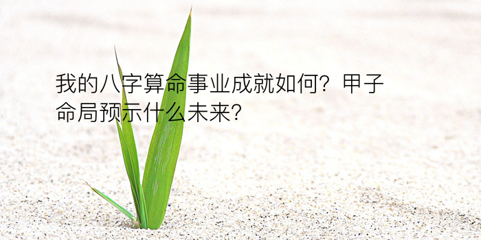 我的八字算命事业成就如何？甲子命局预示什么未来？