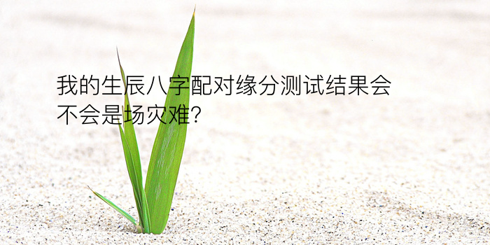 我的生辰八字配对缘分测试结果会不会是场灾难？