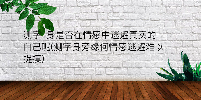 测字_身是否在情感中逃避真实的自己呢(测字身旁缘何情感逃避难以捉摸)