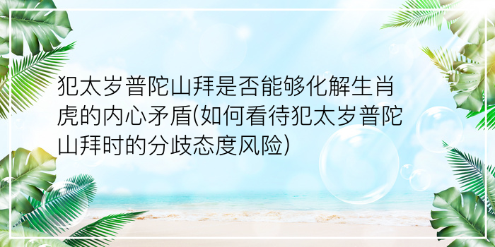 犯太岁普陀山拜是否能够化解生肖虎的内心矛盾(如何看待犯太岁普陀山拜时的分歧态度风险)