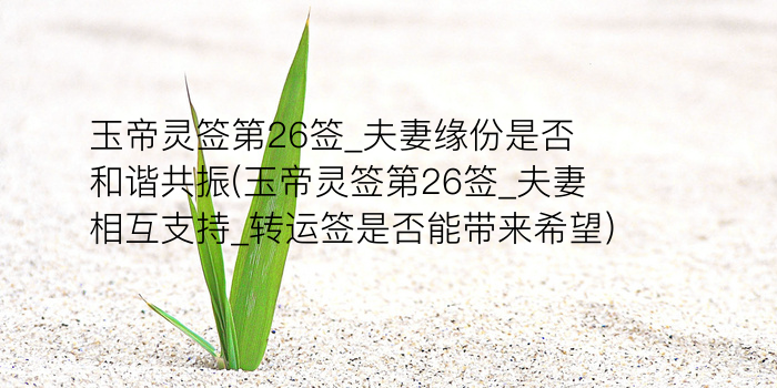 妈祖灵签34姻缘游戏截图