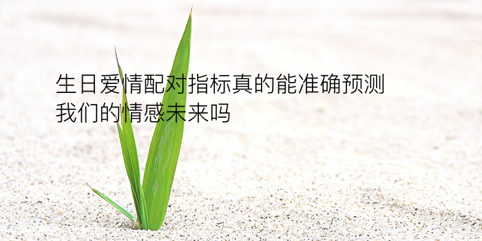 生日爱情配对指标真的能准确预测我们的情感未来吗