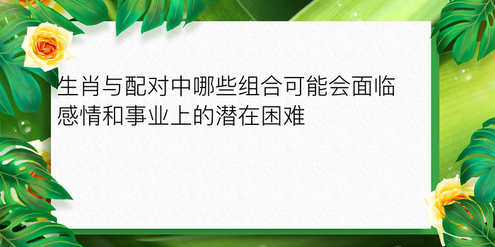 生肖与配对中哪些组合可能会面临感情和事业上的潜在困难