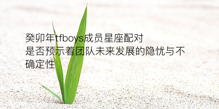 癸卯年tfboys成员星座配对是否预示着团队未来发展的隐忧与不确定性