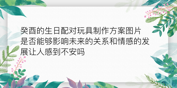 癸酉的生日配对玩具制作方案图片是否能够影响未来的关系和情感的发展让人感到不安吗