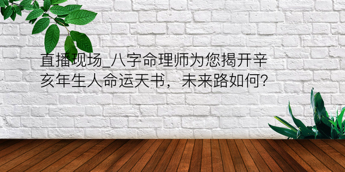 直播现场_八字命理师为您揭开辛亥年生人命运天书，未来路如何？