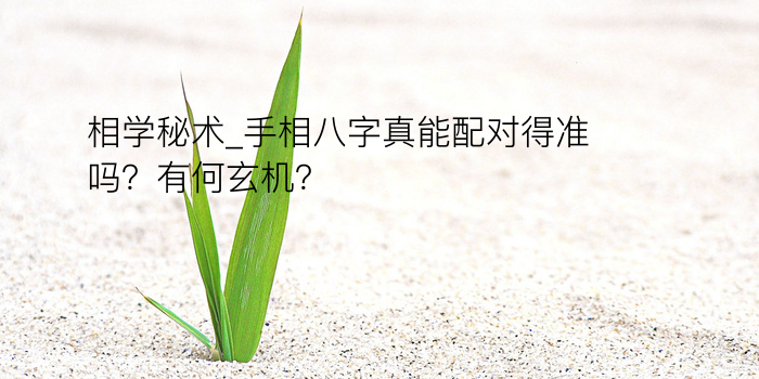 相学秘术_手相八字真能配对得准吗？有何玄机？