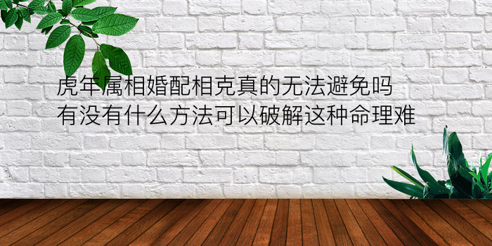 虎年属相婚配相克真的无法避免吗有没有什么方法可以破解这种命理难题