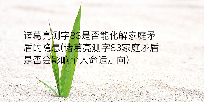 诸葛测字神算游戏截图