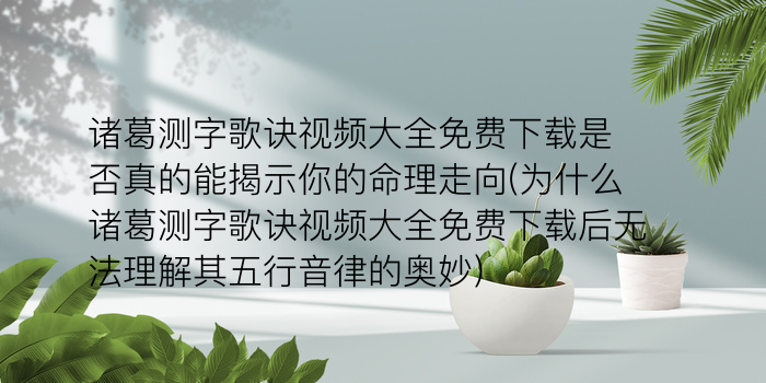 诸葛测字364全解游戏截图