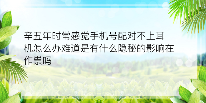 辛丑年时常感觉手机号配对不上耳机怎么办难道是有什么隐秘的影响在作祟吗