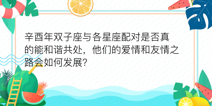 辛酉年双子座与各星座配对是否真的能和谐共处，他们的爱情和友情之路会如何发展？