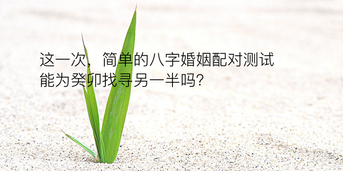 这一次，简单的八字婚姻配对测试能为癸卯找寻另一半吗？